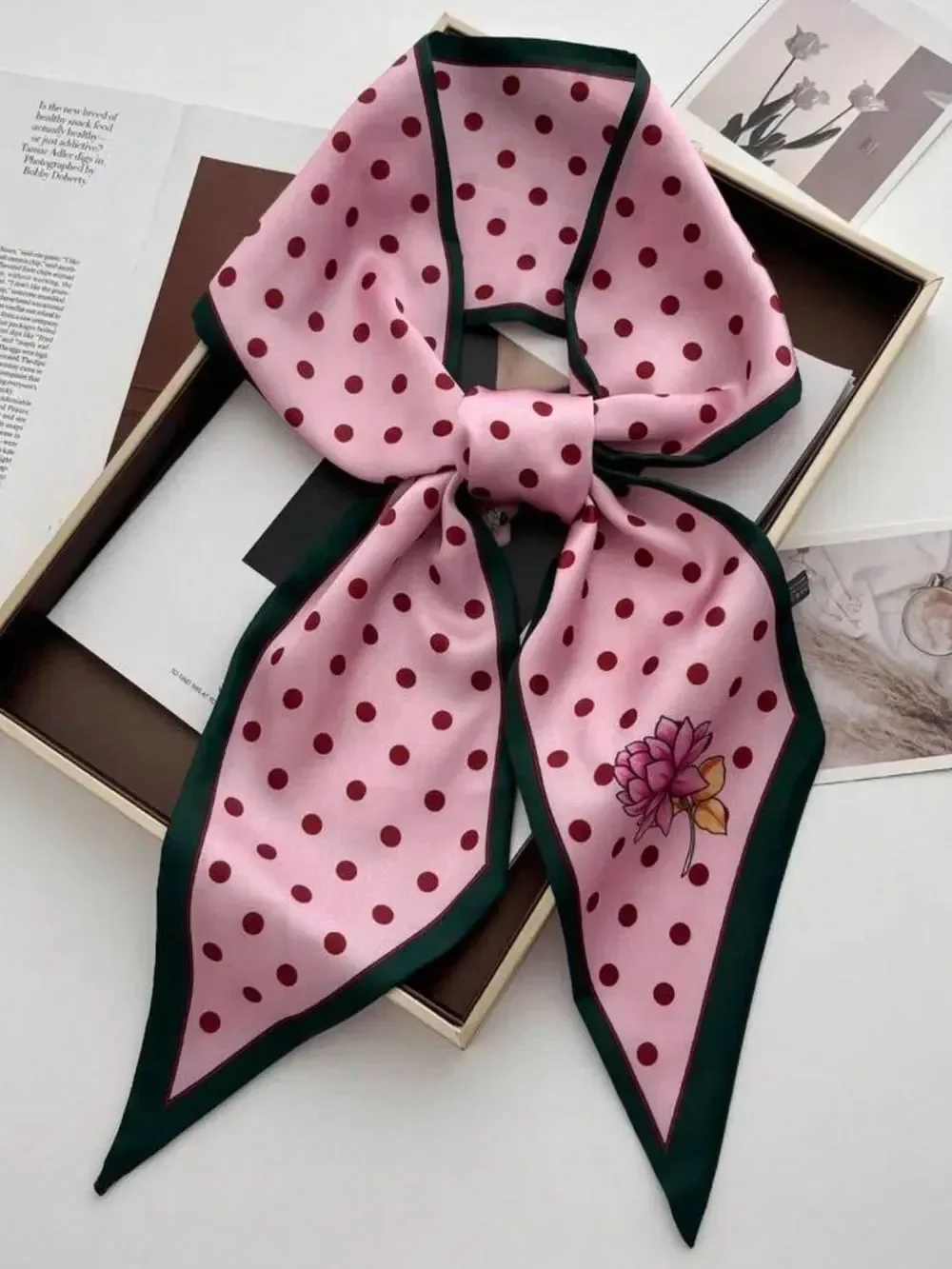 Pink Polka Dot Scarf S191